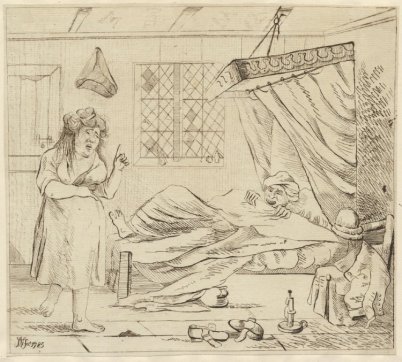 Curtain lecture, 1785 (disordered bed)